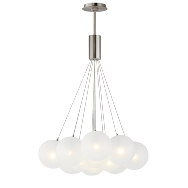 ET2 Burst 12-Light LED Pendant Frost Satin Nickel