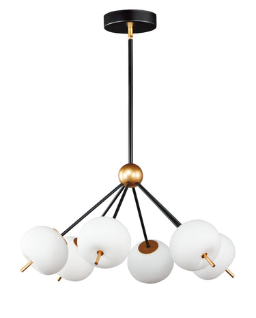 ET2 Quest 6-Light LED Pendant Black/Gold