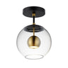 ET2 Nucleus LED Flush Mount Black/Natural Aged Brass