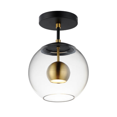 ET2 Nucleus LED Flush Mount Black/Natural Aged Brass