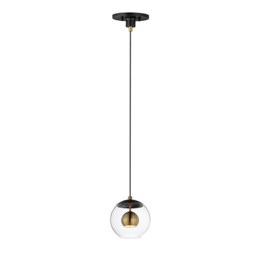 ET2 Nucleus 7" LED Pendant Black/Natural Aged Brass