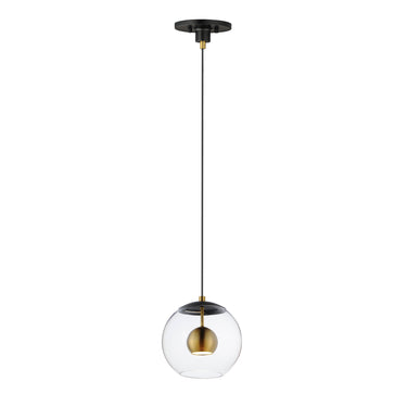 ET2 Nucleus 9" LED Pendant Black/Natural Aged Brass