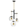 ET2 Nucleus 3-Light LED Pendant Black/Natural Aged Brass
