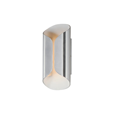 ET2 Folio 14" LED Outdoor Wall Sconce Satin Aluminum/White