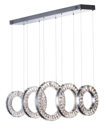 ET2 Charm 5-Light LED Linear Pendant Polished Chrome