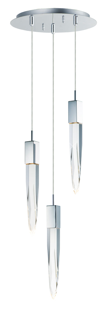 ET2 Quartz 3-Light LED Pendant Polished Chrome