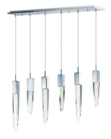 ET2 Quartz 6-Light LED Pendant Polished Chrome