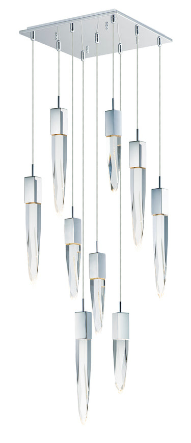 ET2 Quartz 9-Light LED Pendant Polished Chrome