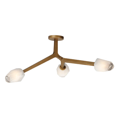 ET2 Blossom 3-Light LED Flush Mount Natural Aged Brass