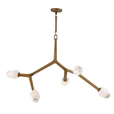 ET2 Blossom 5-Light LED Pendant Natural Aged Brass