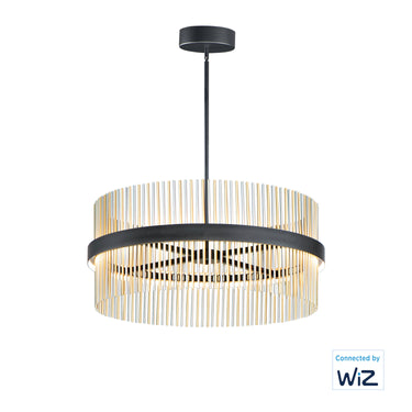 ET2 Chimes 34" LED Pendant WiZ Black/Satin Nickel/Satin Brass