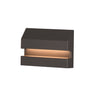 ET2 Brink recessed channel outdoor wall light, 5 x 3.25 in Architectural Bronze, front view