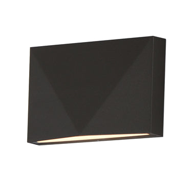 ET2 Fractal faceted cast aluminum outdoor wall light, 5 x 3.25 in Architectural Bronze, front view