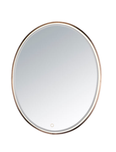 ET2 24" x 30" Oval LED Mirror Anodized Bronze