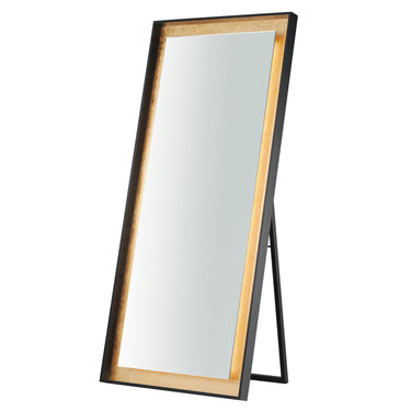 ET2 Floating 30" x 67" LED Free Standing Mirror Gold Leaf/Black