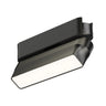 ET2 Continuum Gimbal Flat track light, 5 in Black, front view of the linear head on its tilting bracket