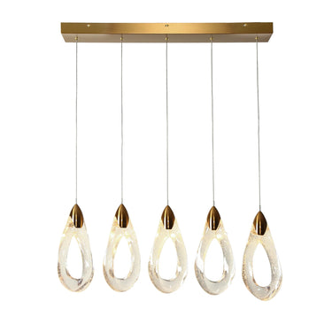 Eclinataric 5-Light Linear Pendant Light Over Kitchen Island