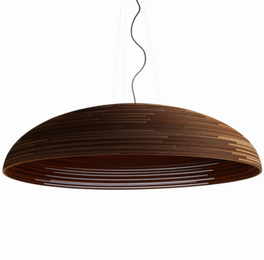 Graypants Float Handmade Cardboard Dome Pendant, Natural, Dutch Design
