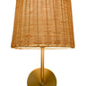Emily Cordless Wall Sconce with Antique Brass and Rattan Shade