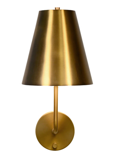 Emily Cordless Wall Sconce Antique Brass with Metal Shade
