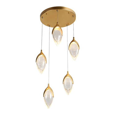 Evacampbell 21" Modern Gold Cluster LED Chandelier - 5-Light