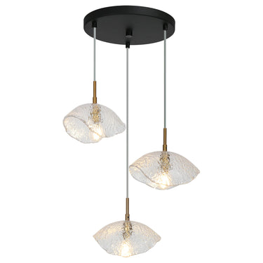Evangeline Black and Brass 5-Light Island Chandelier with Adjustable Hanging Length