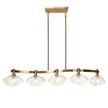 Evangeline Modern Brass Linear Chandelier for Kitchen Island