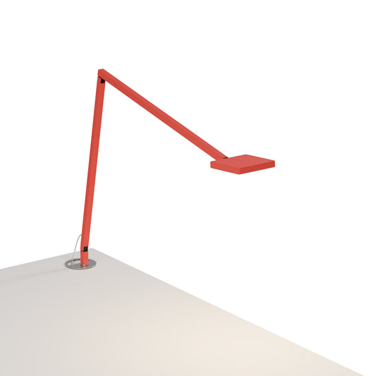 Koncept Focaccia Desk Lamp Matte Fire Red Grommet Mount