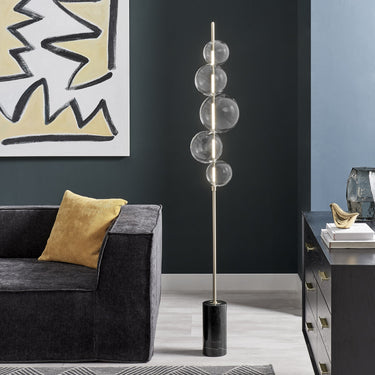 Finesse Decor Aluminum and Glass Floor Lamp Satin Nickel