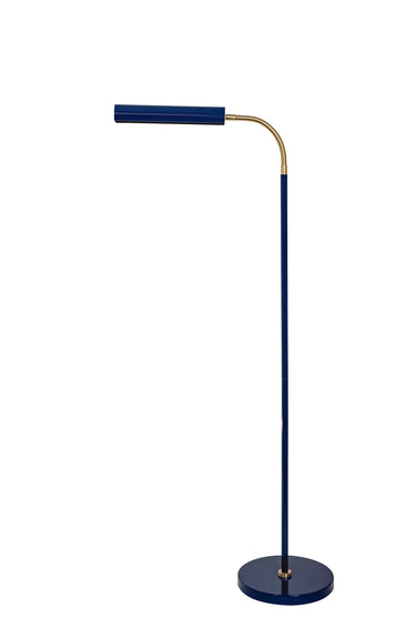 House of Troy Fusion Flex task floor lamp navy blue/satin brass