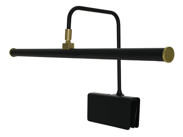 House of Troy Grand Piano LED Clamp Lamp 19" Black with Polished Brass Accents