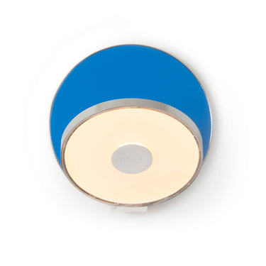 Koncept Gravy Wall Sconce Chrome Body Matte Blue Plates Plug-In