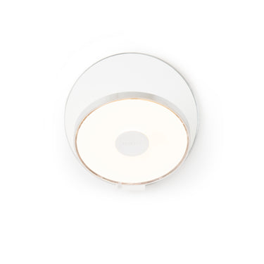 Koncept Gravy Wall Sconce Chrome Body Matte White Plates Plug-In