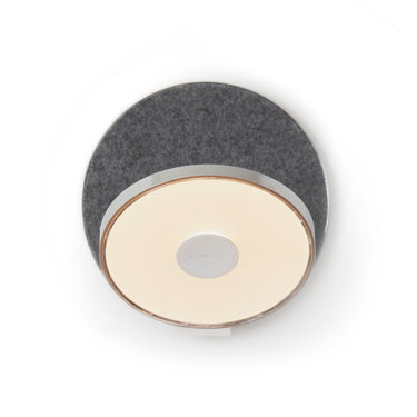 Koncept Gravy Wall Sconce Chrome Body Oxford Felt Plates Hardwire