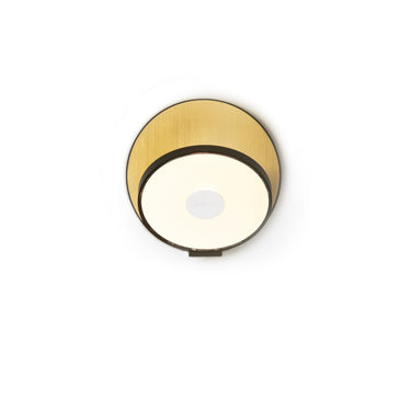 Koncept Gravy Wall Sconce Metallic Black Body Brass Plates Hardwire
