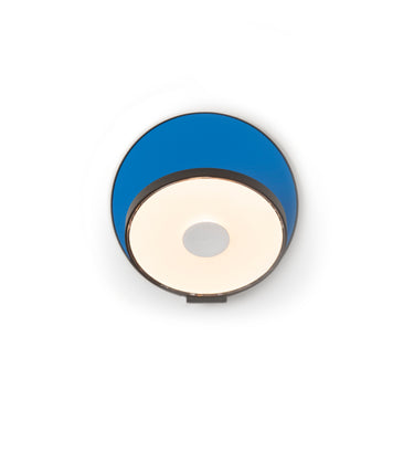 Koncept Gravy Wall Sconce Metallic Black Body Matte Blue Plates Hardwire