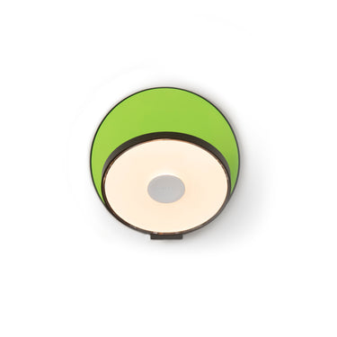 Koncept Gravy Wall Sconce Metallic Black Body Matte Green Plates Plug-In
