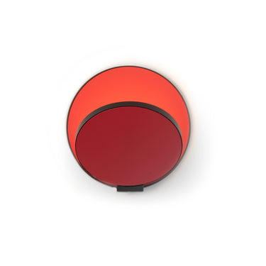 Koncept Gravy Wall Sconce Metallic Black Body Matte Red Plates Hardwire