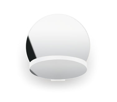 Koncept Gravy Wall Sconce Matte White Body Chrome Plates Hardwire