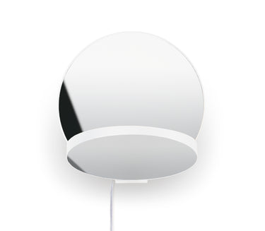 Koncept Gravy Wall Sconce Matte White Body Chrome Plates Plug-In