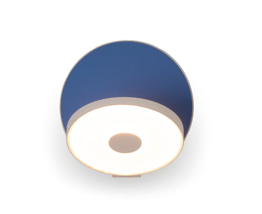 Koncept Gravy Wall Sconce Matte White Body Matte Blue Plates Hardwire