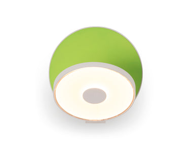 Koncept Gravy Wall Sconce Matte White Body Matte Green Plates Hardwire