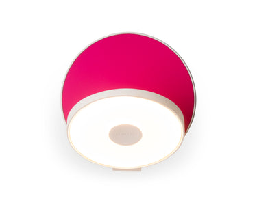 Koncept Gravy Wall Sconce Matte White Body Matte Hot Pink Plates Hardwire