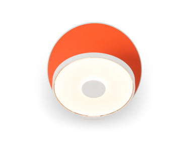 Koncept Gravy Wall Sconce Matte White Body Matte Orange Plates Hardwire