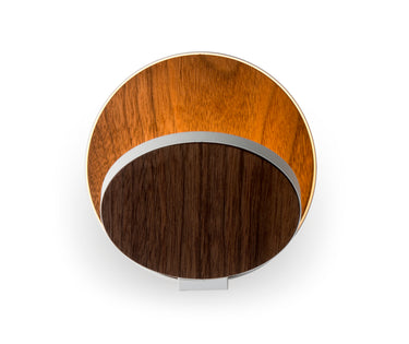 Koncept Gravy Wall Sconce Matte White Body Oiled Walnut Plates Hardwire