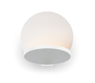 Koncept Gravy Wall Sconce Matte White Body Silver Plates Hardwire