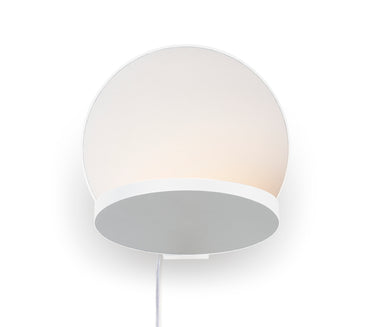Koncept Gravy Wall Sconce Matte White Body Silver Plates Plug-In