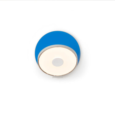 Koncept Gravy Wall Sconce Silver Body Matte Blue Plates Hardwire