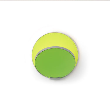 Koncept Gravy Wall Sconce Silver Body Matte Green Plates Hardwire