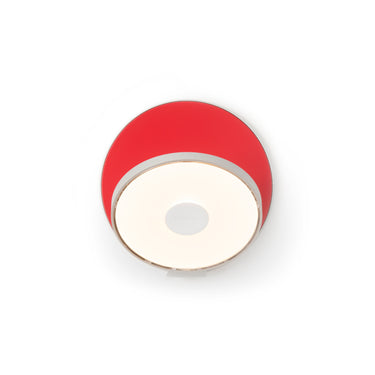 Koncept Gravy Wall Sconce Silver Body Matte Red Plates Plug-In